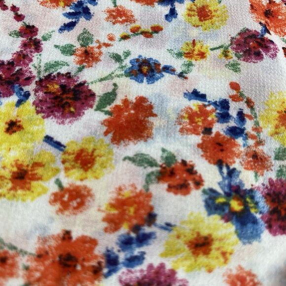 AMBIANCE APPAREL Blouse Sleeveless Sheer Tie Hi-Low Ditsy Floral Womens S White - Picture 11 of 11